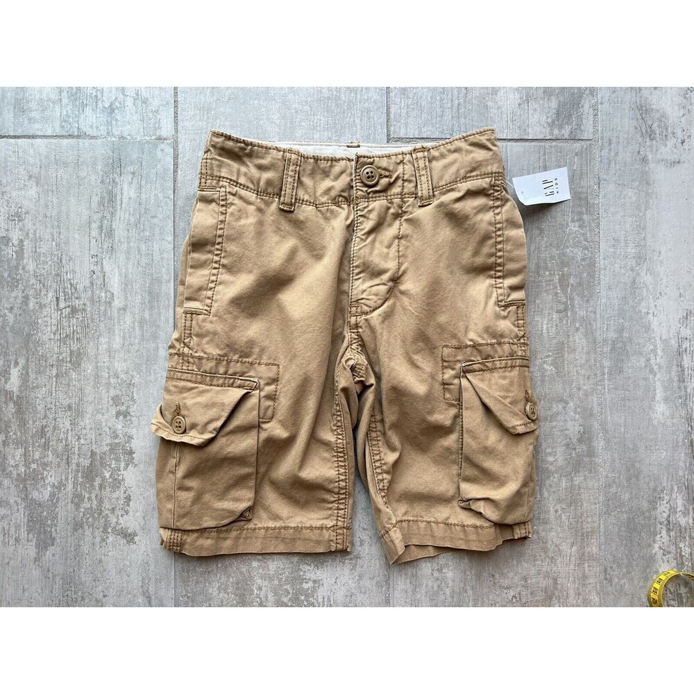 Gap Kid Toddler Boy Youth Cargo Shorts Khaki Tan Beige Casual Summer 6 Slim NEW